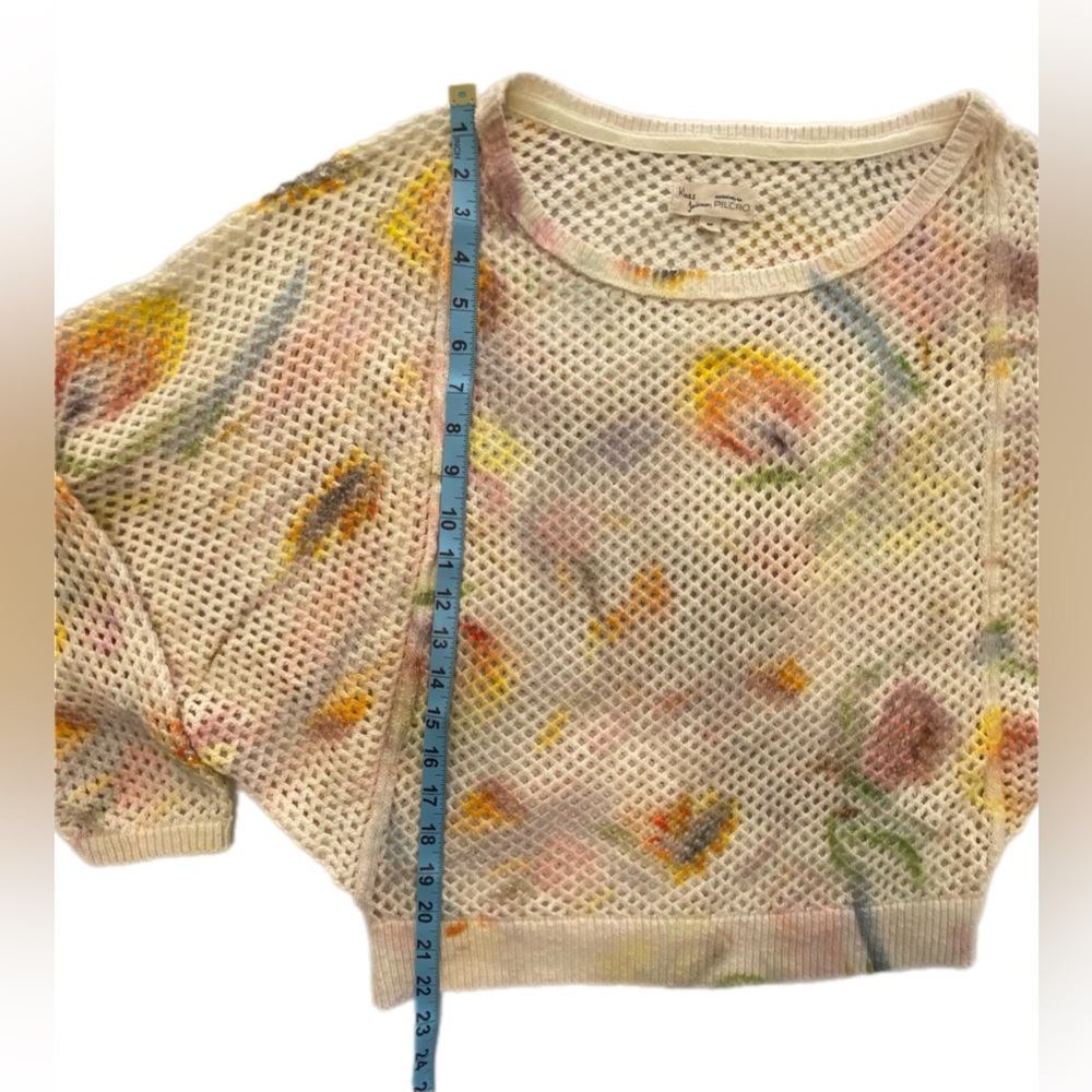 Anthropologie Klaas Jonkman Multicolor Mesh stitch crew neck sweater Medium - Picture 8 of 15
